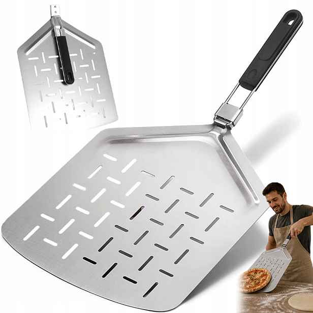 Lopata Na Pizzu Perforovaná Lopatka Profesionální Podnos 33X62 CM Skládací