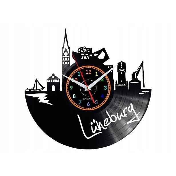 Luneburg Dárek Originální dekorace do domu Hodiny z vinylové desky