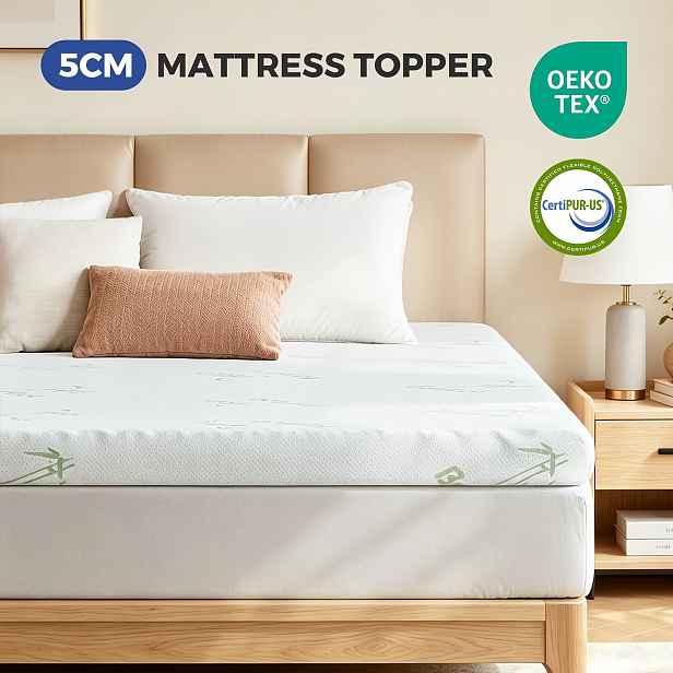 TEMU Dvouvrstvý matracový topper, 5 cm 7 cm, 7 zón, uvolňuje tlak na tělo, plus odnímatelný potah matrace, měkká tkanina, poskytuje pohodlný spánek