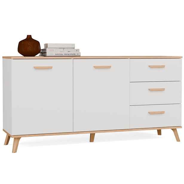 TP Living Komoda Olympo 2D3S 150 cm bílá/dub Artisan