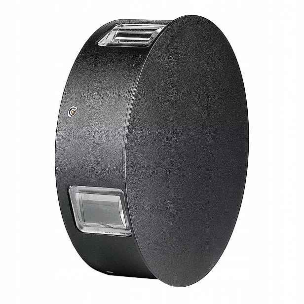 V-tac Nástěnné svítidlo 3W Led IP65 černé kulaté VT-706 3000K 428lm