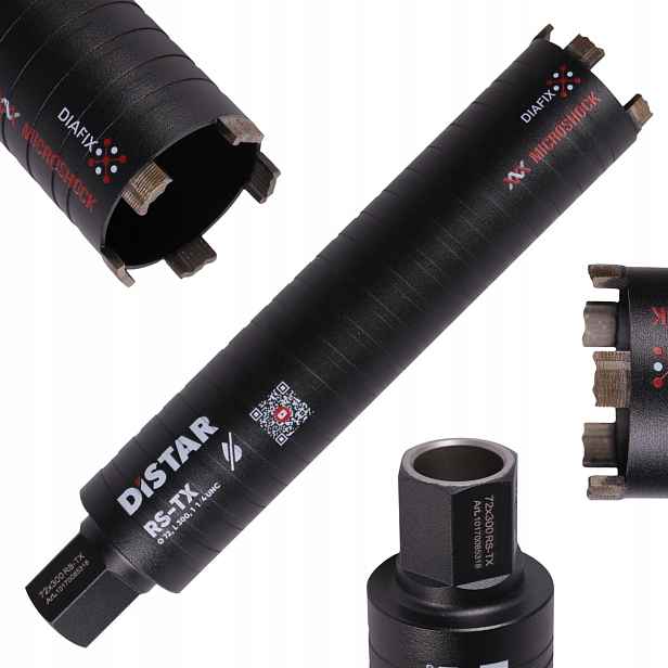 Vrták Distar Dds-w 72 mm 300 mm 1 1/4 Unc do betonu za sucha