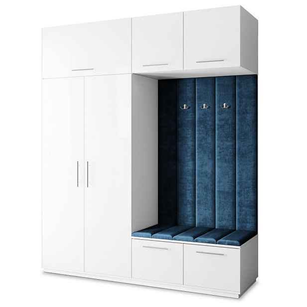 MASSENO MODERNÍ PŘEDSÍŇOVÁ SESTAVA REMA, 200/240/60 cm, bílá