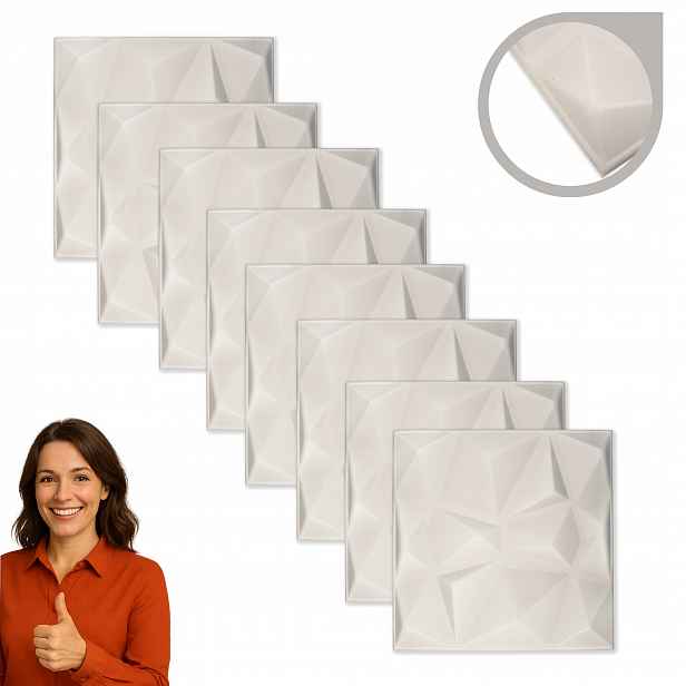 Dekorativní kazeta Kašmírová Latte Světle béžová Stropní 3D 50x50 Xps 2m2