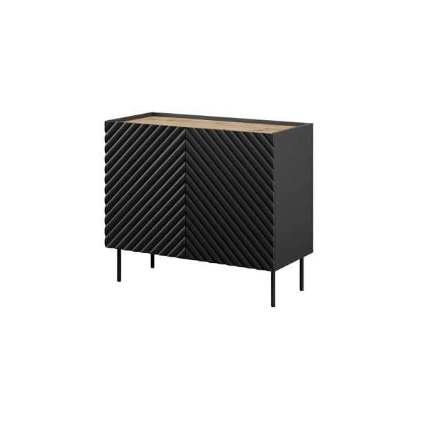 HALMAR Komoda Onda 2D černá/dub artisan