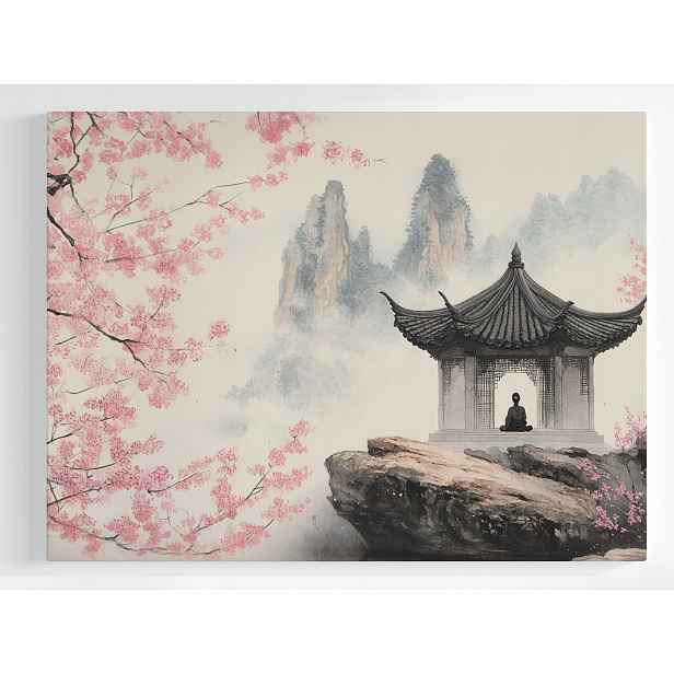 Plakát Japonsko Asie Chrám Meditace Višeň Hory 100x75