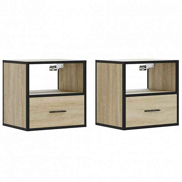 vidaXL Nástěnné noční stolky 2 ks dub sonoma 40x31x39,5 cm