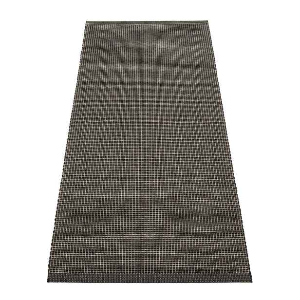 Antracitový vnitřní a venkovní běhoun 70x180 cm Emm Black Linen – Pappelina