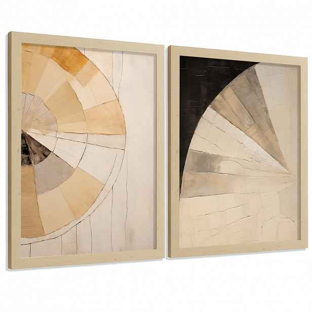 Nacnic PLAKAT Sada 2 Black Abstract A4 Lehký dřevěný rám