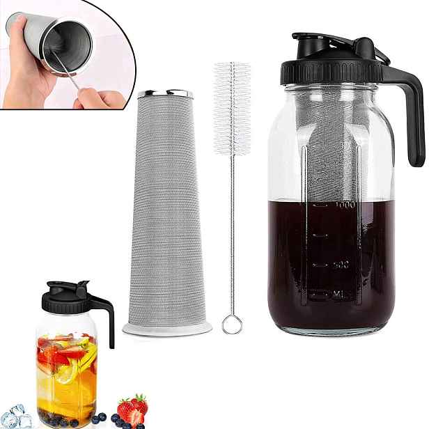 Vařič Kávy 1,8 L Cold Brew Skleněný, Vzduchotěsný, Studená Káva A Čaj