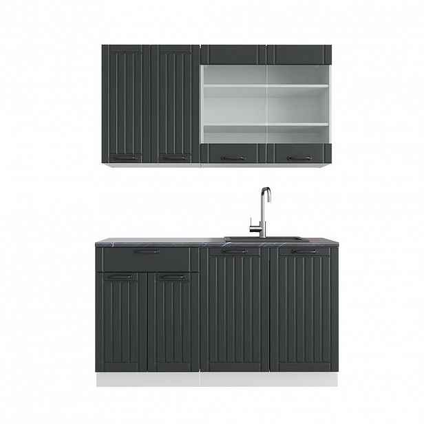 Vicco JEDNOTKOVÁ KUCHYNĚ Fame-Line Antracitový venkovský dům/bílá 140 cm , PD Antracit
