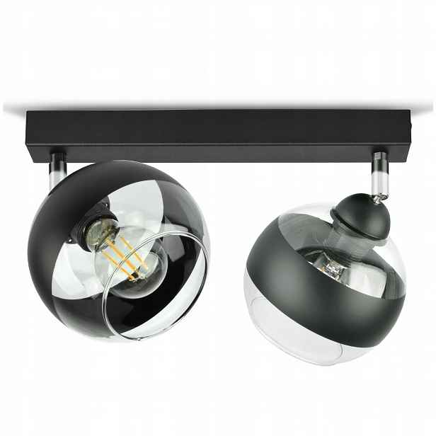 Závěsná stropní lampa Lustr Černá Skleněné Koule Black Belt BG2 Led E27