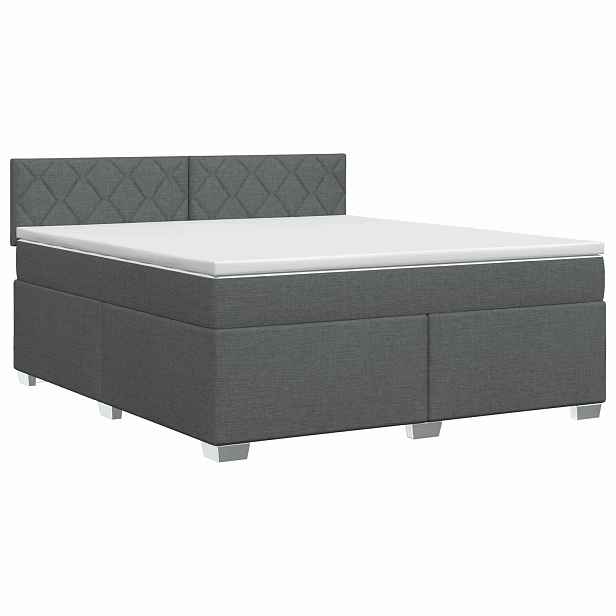 vidaXL Postel boxspring s matrací Tmavě šedá 140 x 190 cm Textil