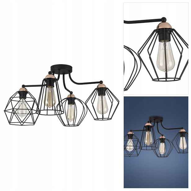 Černá stropní lampa Galaxy s moderním designem, funkční forma do kuchyně Tk Lighting