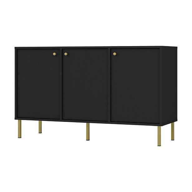 MASSENO KOMODA TORINO, 125/74/41 cm se 3 dvířky, grafitová