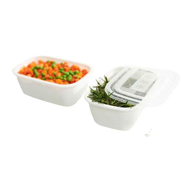 Plastové krabičky do mrazáku, Rotho FREEZE, bílá, sada 2 x 1,9l (24x16x8)