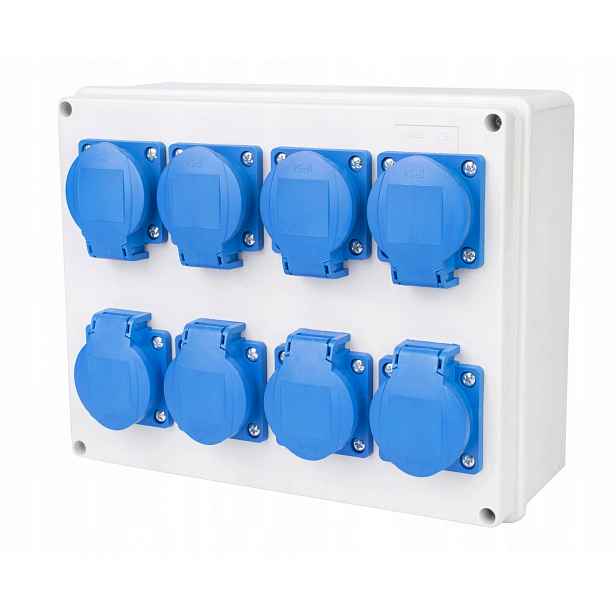 Stavební nástěnný rozvaděč s klapkami 8x250V IP44 Viplast