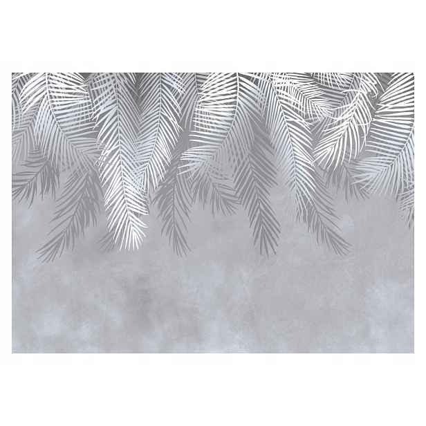 Vliesová fototapeta Šedé palmy minimalismus listy 368x280 lepidlo