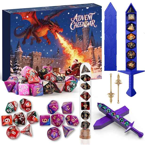 Adventní Kalendář Kostky Rpg 24 Překvapení Dnd 28 Kostky Meče 2026
