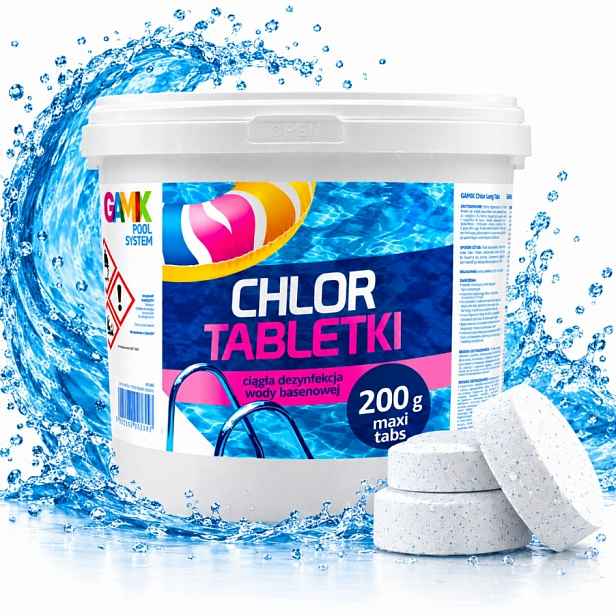 Chlorové Tablety 200G 5KG 25X200G Do Bazénu Long Tabs Multi Bazénová Chemie