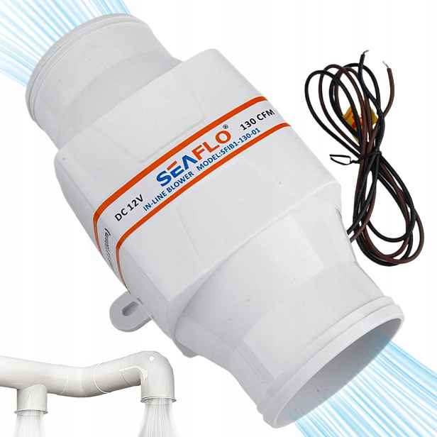 Kanálový odtahový ventilátor 220 m3h tichý 12V 80 mm pro kempování