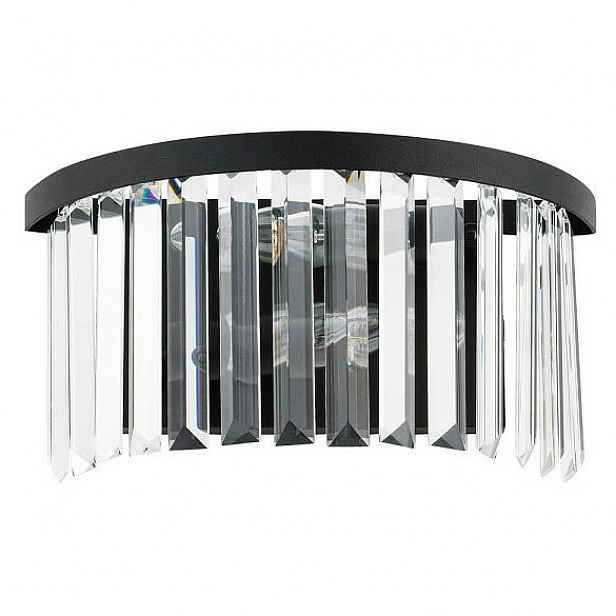 Nástěnná lampa do pokoje domu Nástěnná lampa Cristal Černá Skleněné Krystaly 2xE14