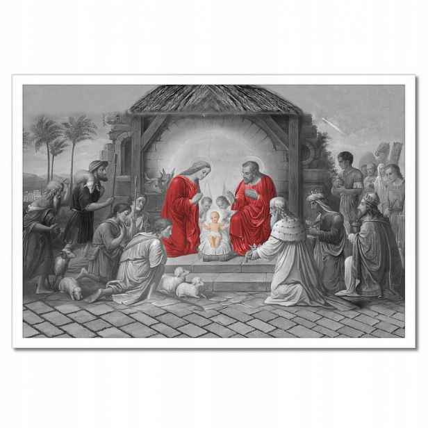 Plakáty v rámu 60x40 Svatá rodina červená