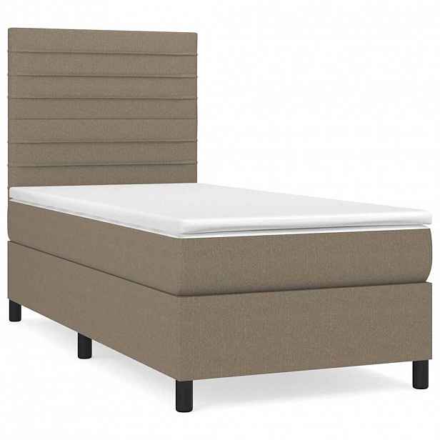 vidaXL Box spring postel s matrací taupe 90x190 cm textil