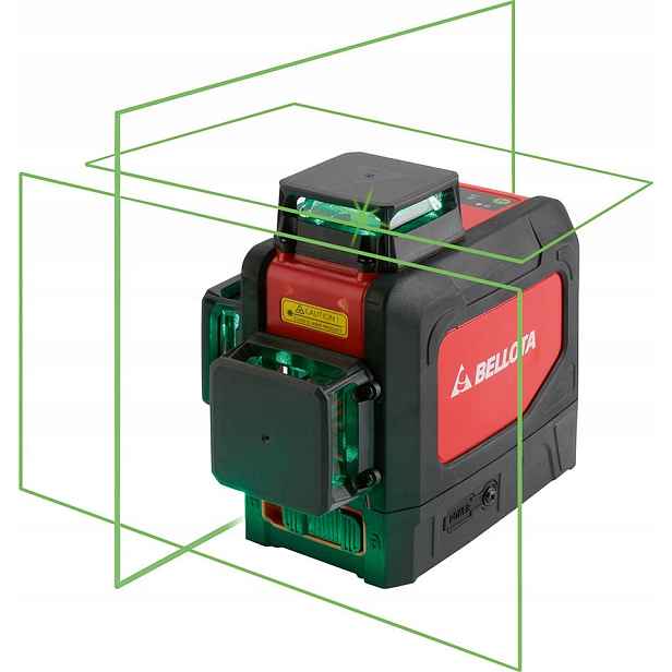 Křížový laser zelený 30 m, 1/4" 3 roviny, akumulátorový Bellota