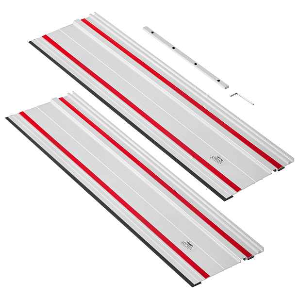 TEMU VEVOR Vodící lišta pro pásovou pila, rozsah řezání 1397 mm, sada obsahuje 2 x 698,5 mm hliníkové extrudované vodící lišty a 1 spojku,