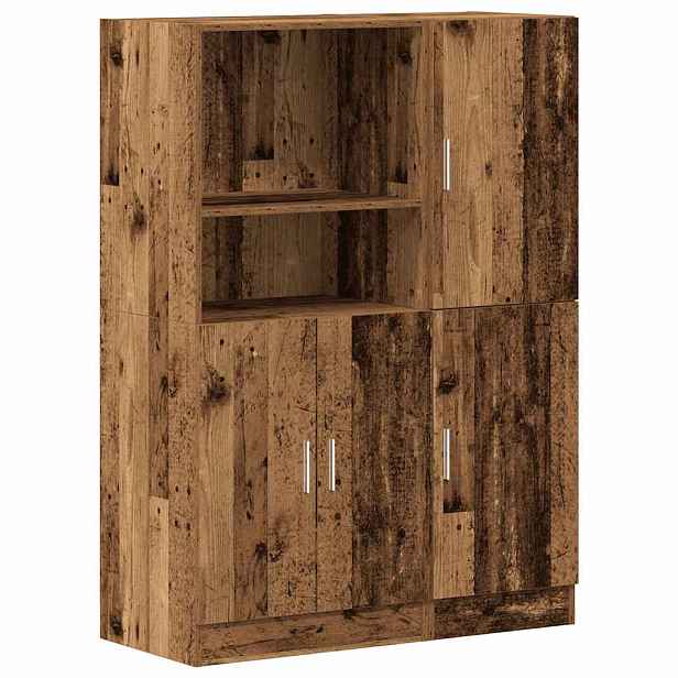 vidaXL Sada 2 kusů kuchyňských skříněk old wood kompozitní dřevo
