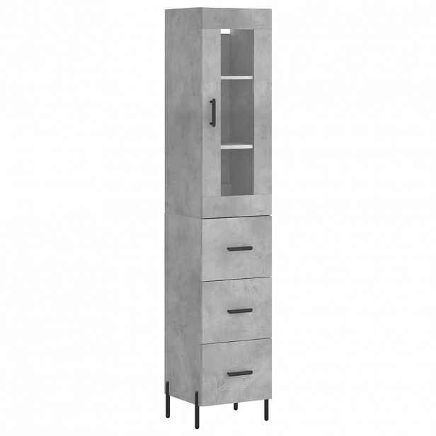 vidaXL Skříň highboard betonově šedá 34,5x34x180 cm kompozitní dřevo