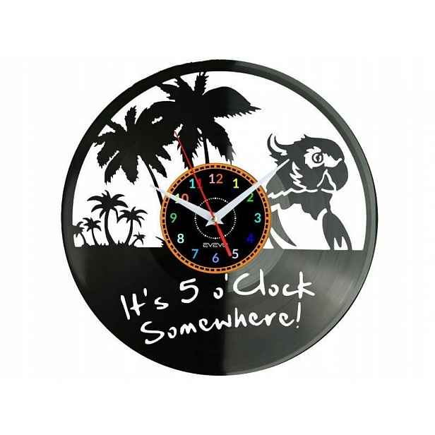5 O’Clock Somewhere Nástěnné hodiny Vinylová deska Moderní Dekorativní Na