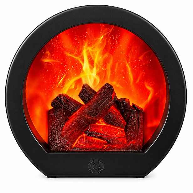 Elektrický Krb Led Dekorativní Efekt Plamene Usb Baterie Černá