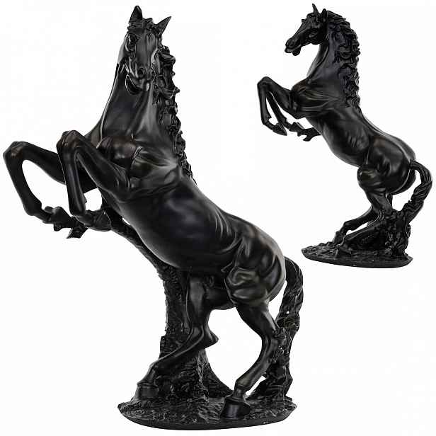 Figurka Kůň Velký XL 56 cm dekorativní černá ozdoba jako dárek do domácnosti