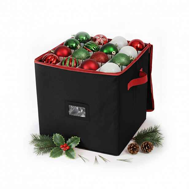 Relaxdays BOX Černý na vánoční koule 64 ks