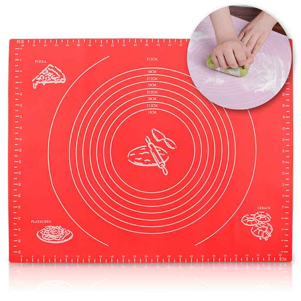 Royal Kitchen RK-1458 Silikonová podložka na těsto 50x39,7 cm, červená