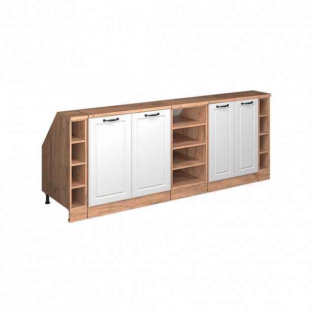Vicco ŠATNÍ SESTAVA PRO ŠIKMÉ STŘECHY Rion Bílý venkovský dům 210 cm Sada 5 korpusů skříně hloubka 60 cm
