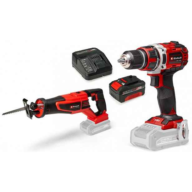 Einhell Sada Elektrického Nářadí Aku Šroubovák Pila 18V Pxc 4AH Aku Sada