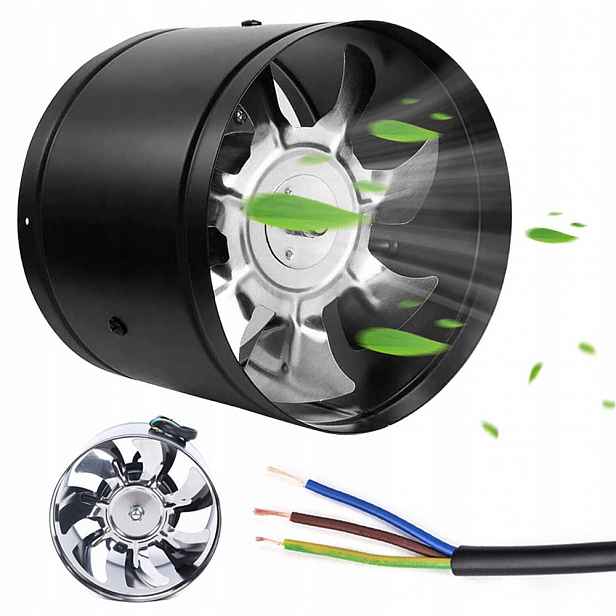Kanálový ventilátor 150 mm odtahový tichý 40 dB 500 m³/h kovový