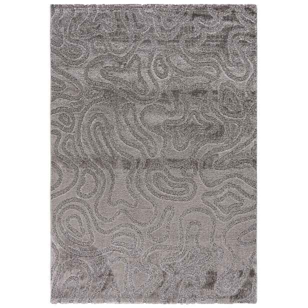 Koberec do obývacího pokoje grafitový 180x250 cm geometrický, moderní, měkký Oeko-Tex