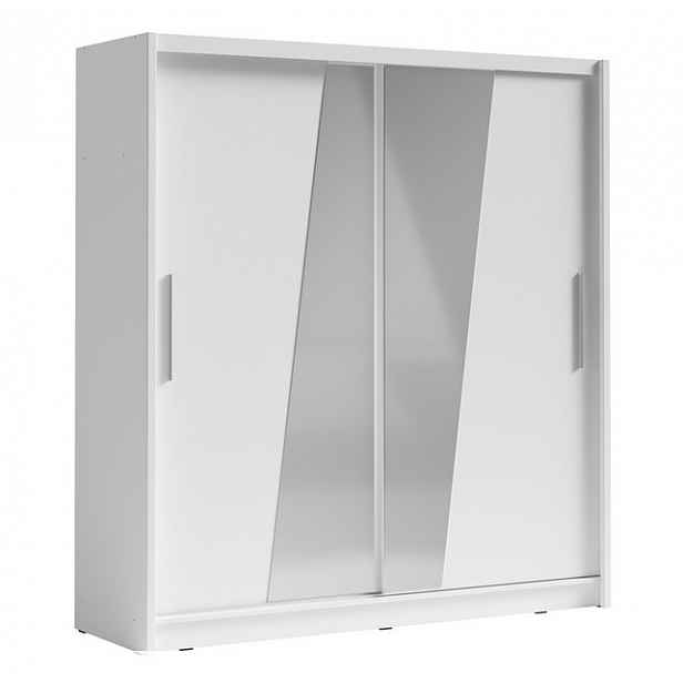 Šatní skříň se zrcadlem 200 cm CHOCONTA 2 - bílá