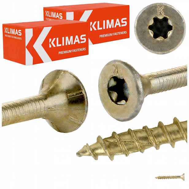 Vruty do dřeva Torx 5x40 mm 1000 ks tesařské kuželové Klimas Wkcs