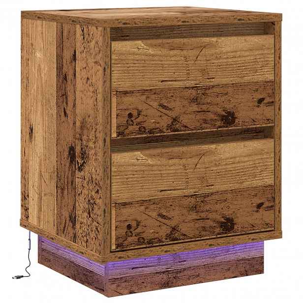 vidaXL Noční skříňka Staré dřevo 39 x 34,5 x 50 cm Kompozitní dřevo