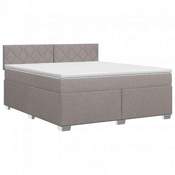 vidaXL Postel boxspring s matrací s čelo Taupe 140 x 190 cm Textil