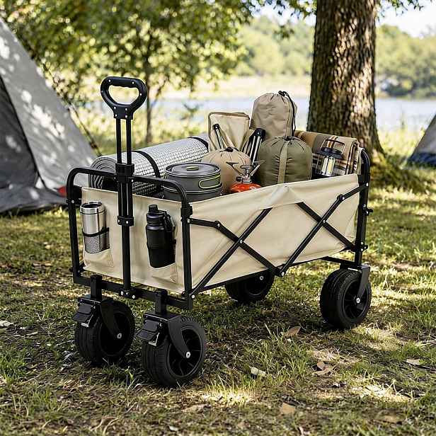 75L Kempingový vozík Khaki pro všechny oblasti rybaření a grilování