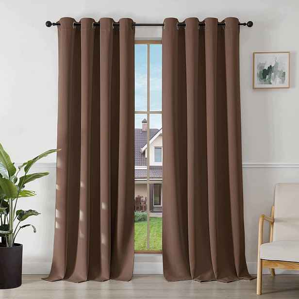 Joydeco Zatemňovací závěsy 2ks 140x260 cm Hnědé Tepelné