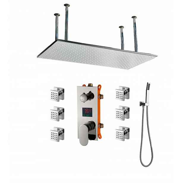 Podomítkový Set Dešťová Sprcha 80x40 Hydromasáž