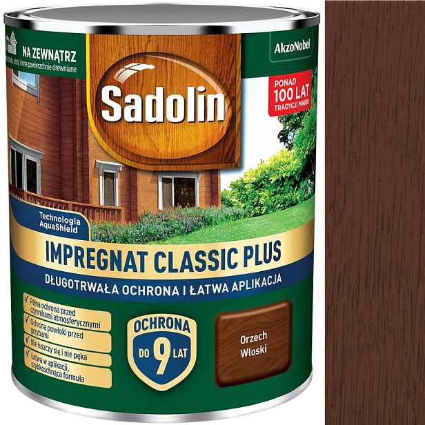 Sadolin Classic Plus Vodní Impregnace 4,5 L, Ořech