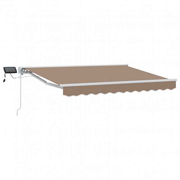 vidaXL Manuální rám markýzy s LED Taupe 3 x 2,5 m